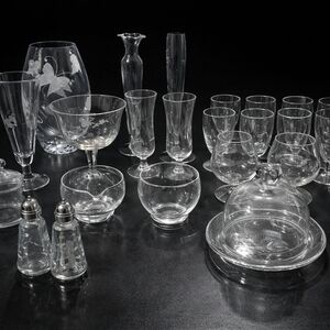 Lenox Fine Crystal Butterfly Etched Stemware & Serving Set